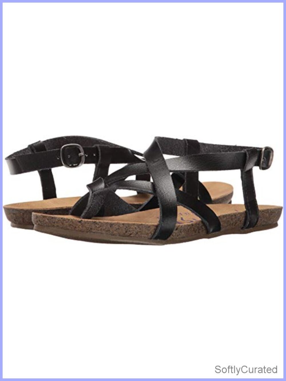Blowfish Women's Granola Fisherman Sandal Faux Leather Faux-Cork Midsole